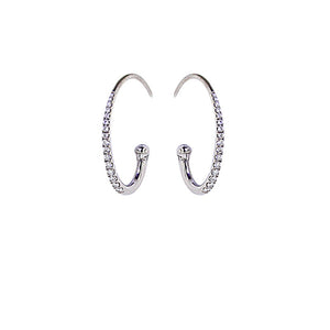 White Golden Diamond Earrings - Select your Favourite Pendants