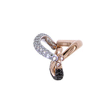 Load image into Gallery viewer, Pink and White Golden ring set with Black and White Diamonds