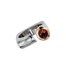 Load image into Gallery viewer, White and Yellow Golden Ring with Garnet - SOLD