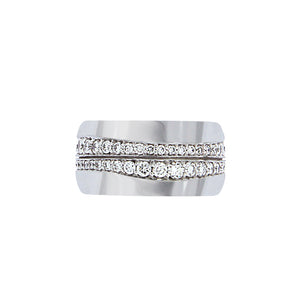White Golden Ring set with 1.76 Carats of Diamonds