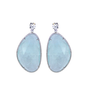 White Diamond Earrings Studs - Select your Favourite Pendants