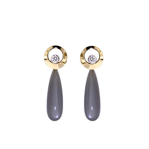Yellow Golden Diamond Earrings - Select your Favourite Pendants