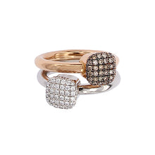 Load image into Gallery viewer, White, Pink and Yellow Golden Rings set with 56 Diamonds each, also available separately