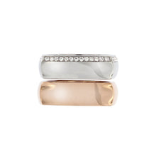 Load image into Gallery viewer, White &amp; Pink Golden Rings set with 0.35 Carats of Diamonds