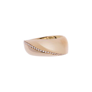 Pink Golden Ring set with 0.19 Carats of Diamonds