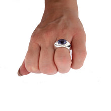 Load image into Gallery viewer, White Golden Ring set with 3.76 Carat Blue Spinel and Diamond