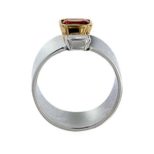 Load image into Gallery viewer, White Yellow Golden Ring set with 1.09 Carat Orange Sapphire and 0,39 Carat Diamond