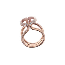 Load image into Gallery viewer, Pink Golden CHALICE VINE Ring set with Diamonds - Select your Favourite Gem