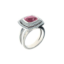 Load image into Gallery viewer, White Golden Ring set with 5.08 Carat Cushion Cut Pink Spinel and Diamonds