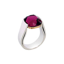 Load image into Gallery viewer, White Golden solitaire Ring set with 11.5 Carat Cherry Rubelite Cushion