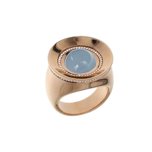 Pink Golden SUN RISE Ring set with Diamonds - Select your Favourite Gem