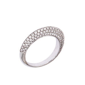 White Golden Ring set with 0.98 Carats of Diamonds