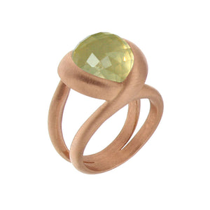 Pink Golden CALLA BLOSSOM Ring - Select your Favourite Gem