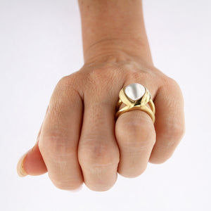 Yellow Golden CALLA BLOSSOM Ring - Select your Favourite Gem