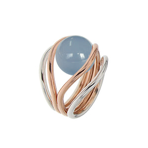 White and Pink Golden GRAND CASCADE Ring - Select your Favourite Gem