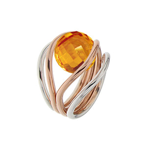 White and Pink Golden GRAND CASCADE Ring - Select your Favourite Gem