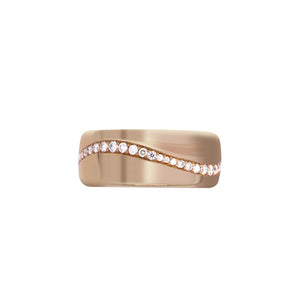 Pink Golden Ring Set with 0.58 Carats of Diamonds
