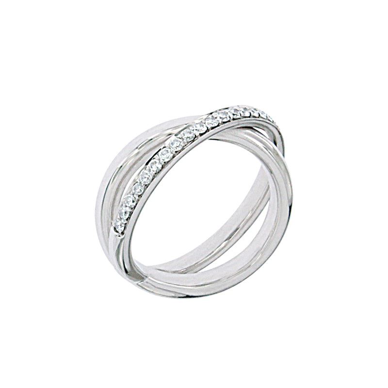 White Golden Ring set with 0.40 Carats of Diamonds