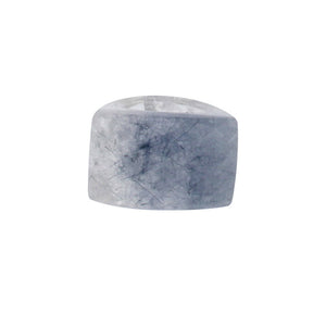 Completely Stone Rock Crystal with Blue Rutiles Ring