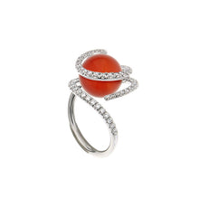 Load image into Gallery viewer, White Golden ROSE DEW Ring set with Diamonds - Select your Favourite Gem