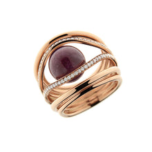 Load image into Gallery viewer, Pink Golden GRAND WATERFALL Ring set with Diamonds - Select your Favourite Gem