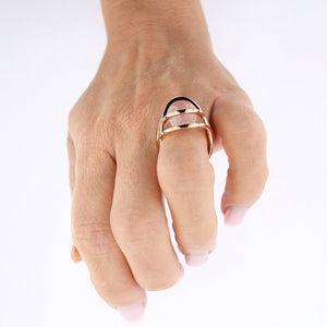 Pink Golden TWIN TWINE Ring - Select your Favourite Gem