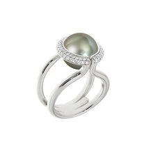 Load image into Gallery viewer, White Golden CHALICE VINE Ring set with Diamonds - Select your Favourite Gem