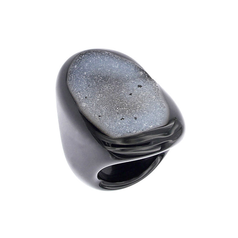 Completely Stone Crystallized Agate Ring