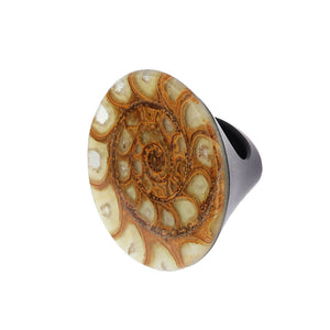 Completely Stone Ammonite Ring