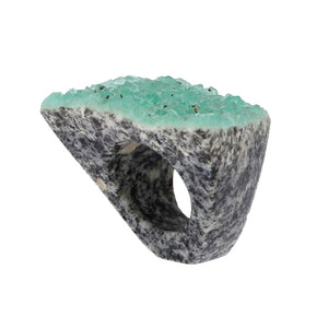 Completely Stone Fluorite Ring