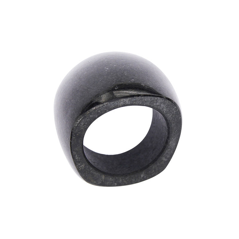 Completely Stone Black Jade Ring