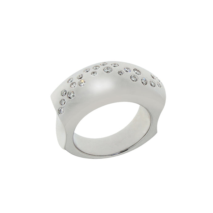 White Golden Ring set with 0.21 Carats of Diamonds - SOLD
