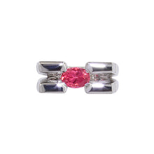 Load image into Gallery viewer, White Golden Ring set with 1.51 Carat Salmon Spinel and Diamonds