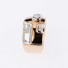 Load image into Gallery viewer, Pink and White Golden Ring 1 Carat Radiant Cut Yellow and White Diamonds